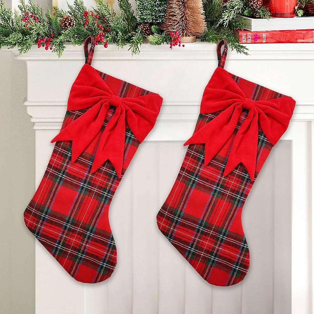 Berkley Jensen 2 pk. Christmas Stocking, Red Plaid - Image 2