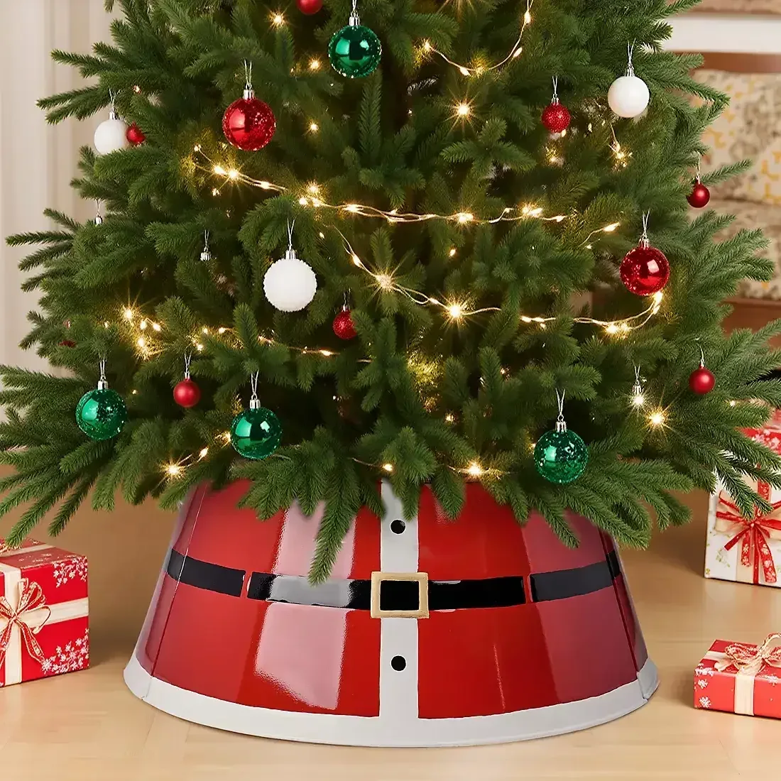 Berkley Jensen 26" Santa Belt Tree Collar - Red - Image 3