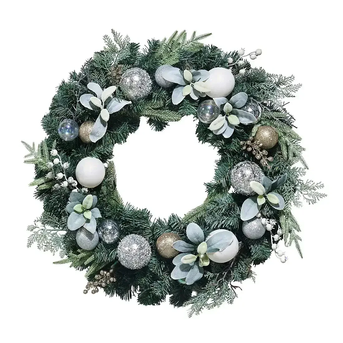 Berkley Jensen 28" Faux Floral Wreath with LED Lights - Image 3