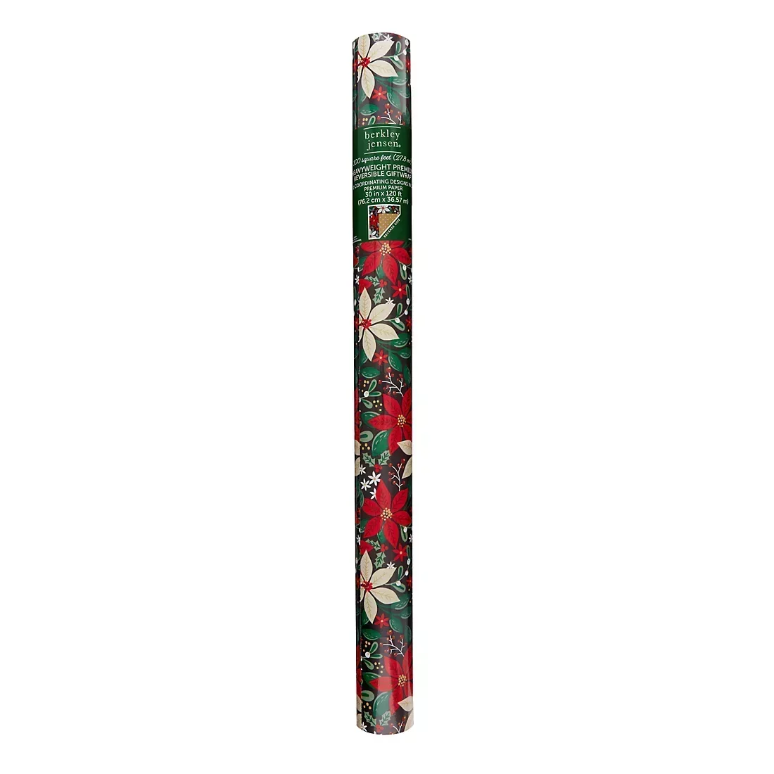 Berkley Jensen 300 sq. ft. Reversible Christmas Gift Wrap, Floral and Dots - Image 2