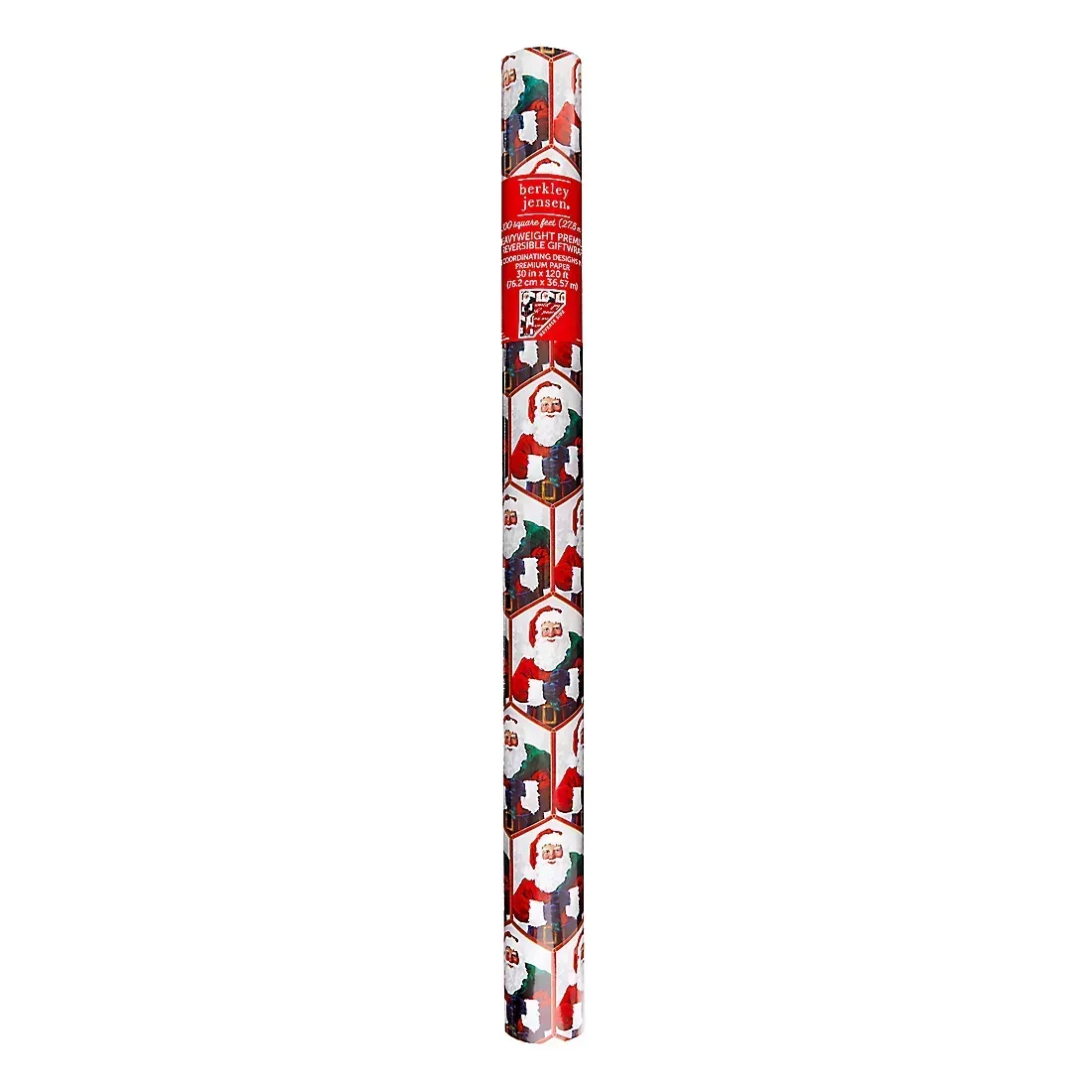 Berkley Jensen 300 sq. ft. Reversible Christmas Gift Wrap, Santa and Lyrics - Image 2
