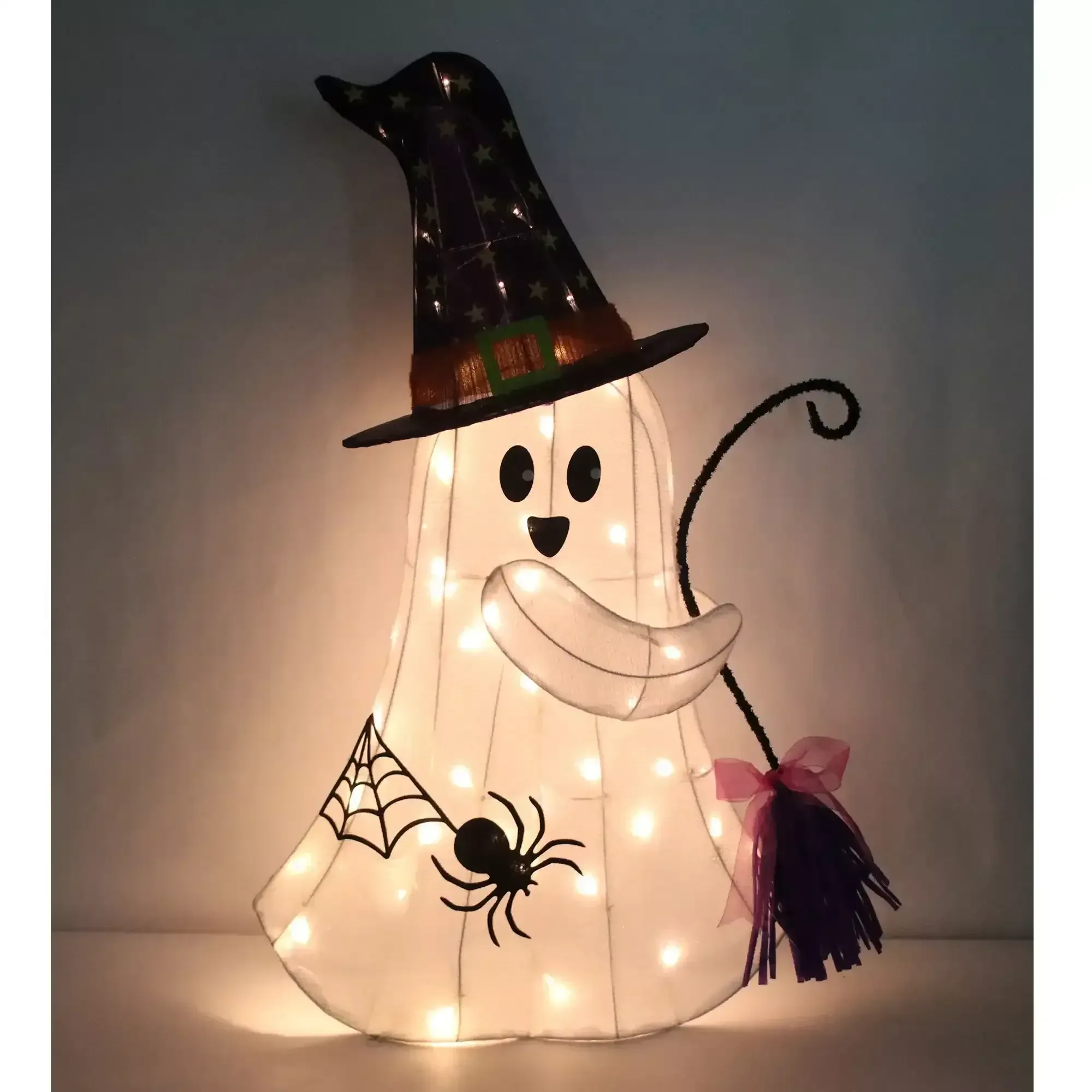 Berkley Jensen 36" Pre-lit White Ghost With Broom - Image 2