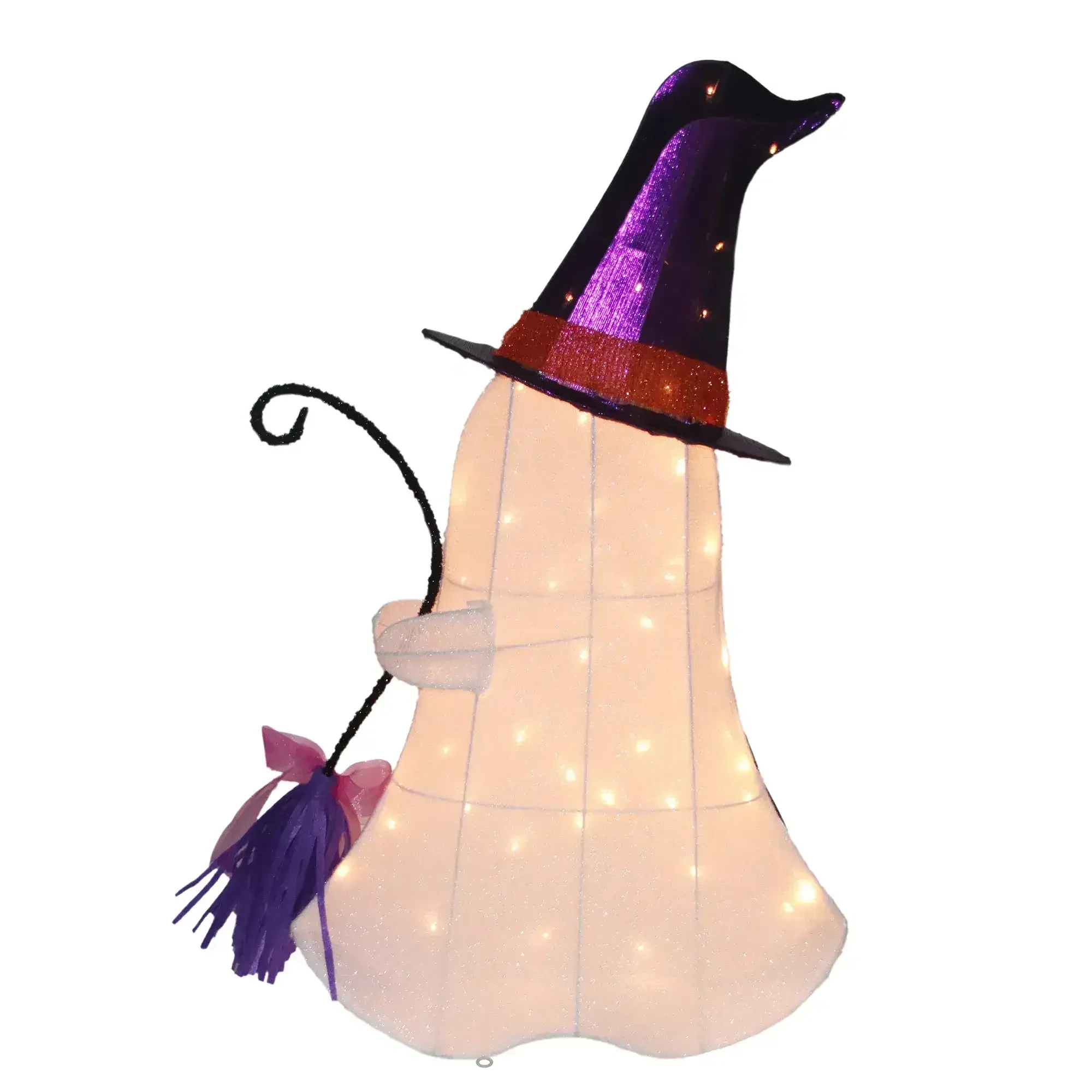 Berkley Jensen 36" Pre-lit White Ghost With Broom - Image 3