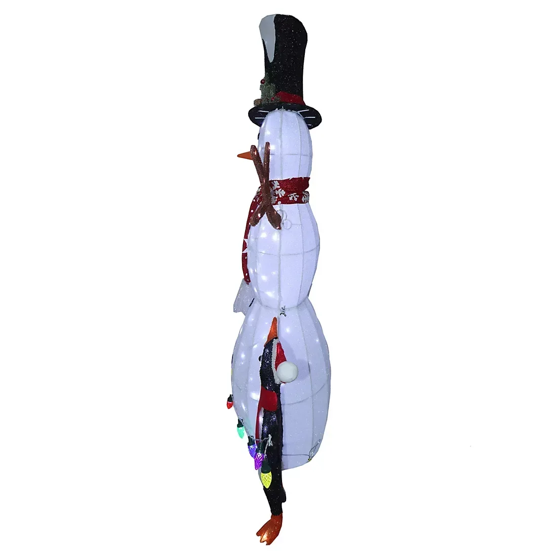 Berkley Jensen 47.5'' Pre-Lit White Fabric Snowman with Friends - Image 4