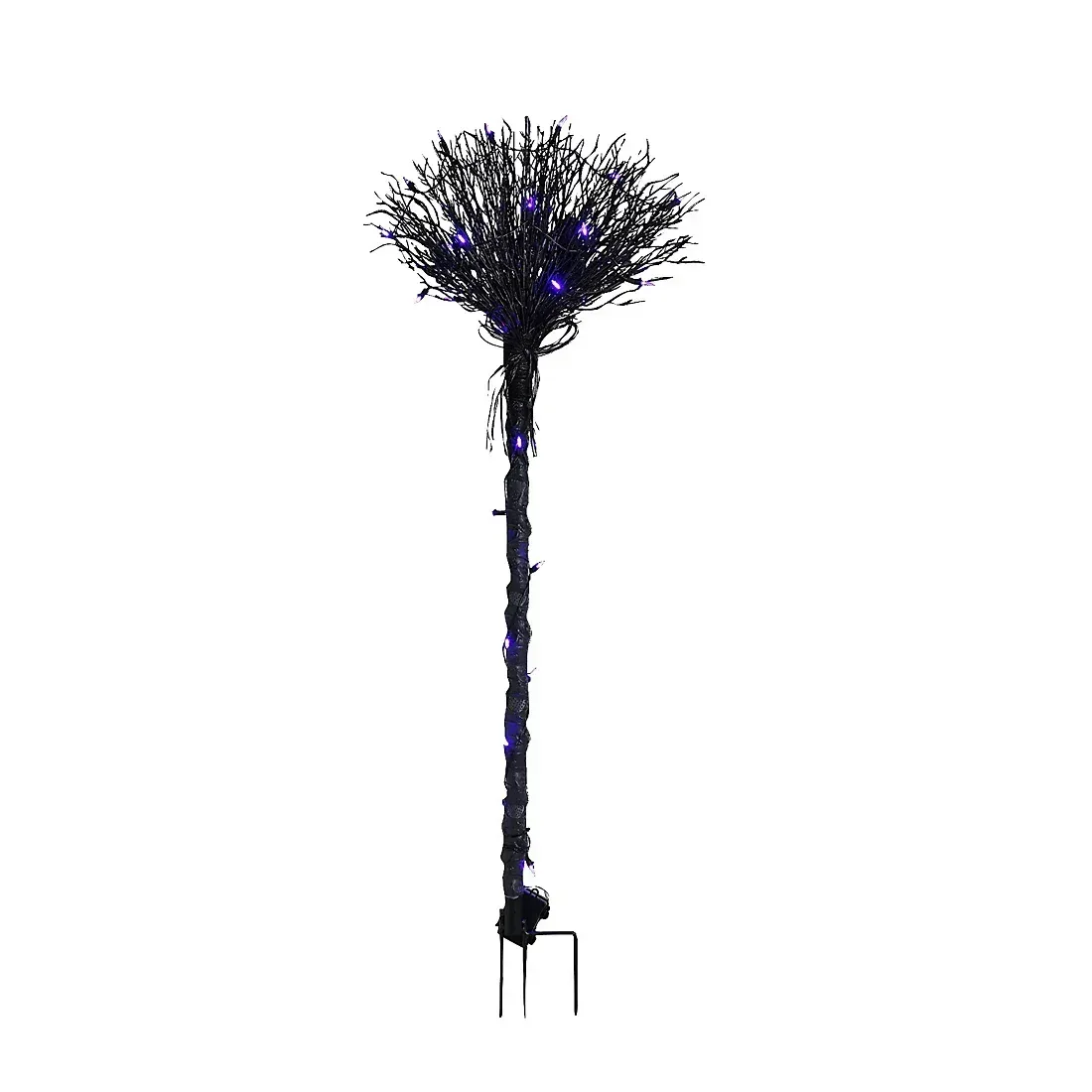 Berkley Jensen 50" Plastic Witch Broom Greeter with Waterproof LED Light - Image 2