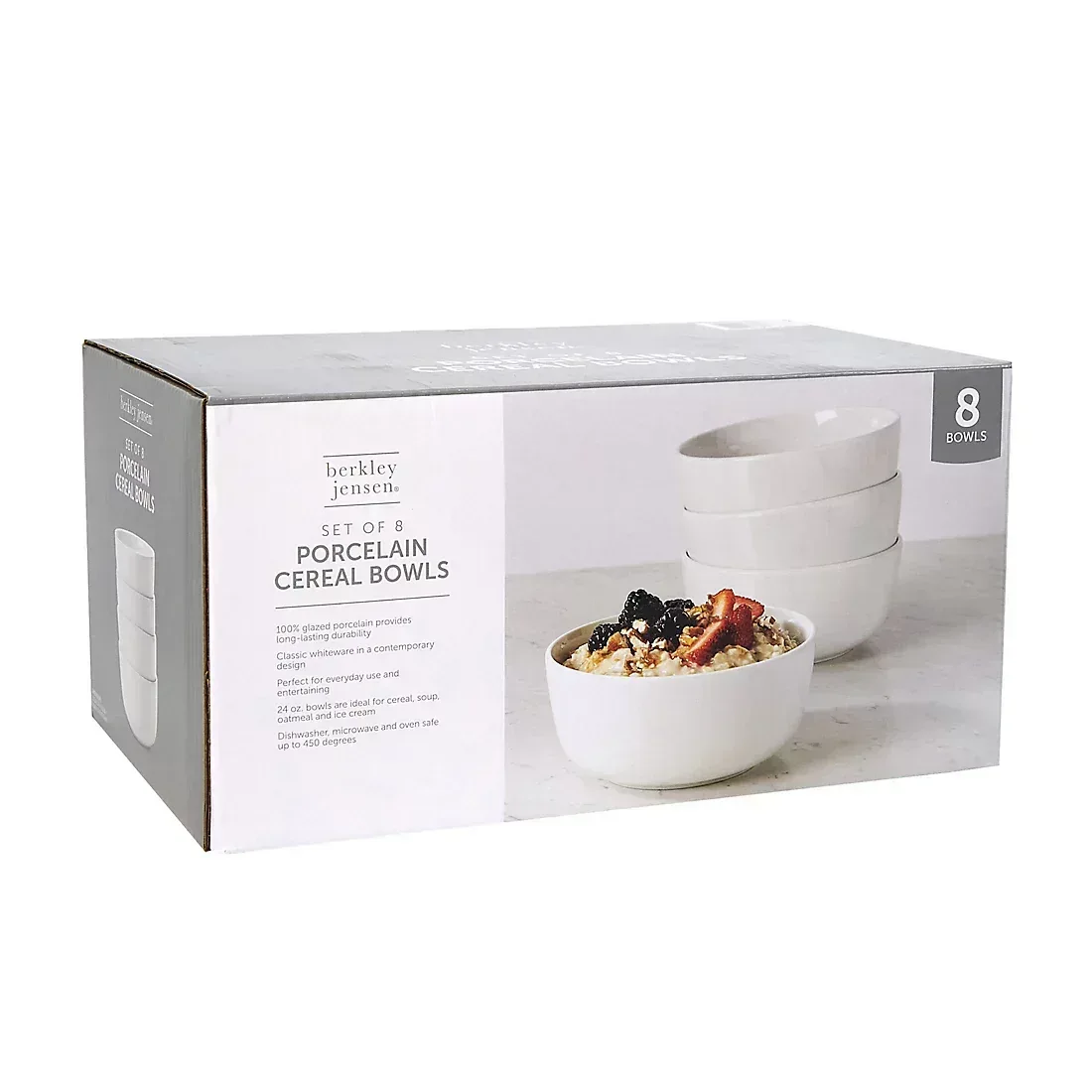 Berkley Jensen 6" Porcelain Cereal Bowls, 8 pk. - White - Image 2