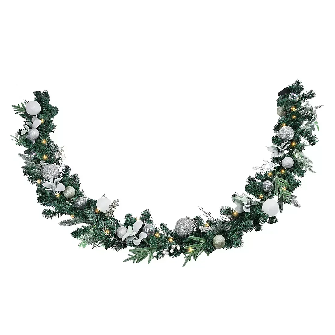 Berkley Jensen 9' Faux Floral Garland With LED Lights - Image 3