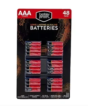Berkley Jensen AAA Alkaline Batteries, 48 ct.