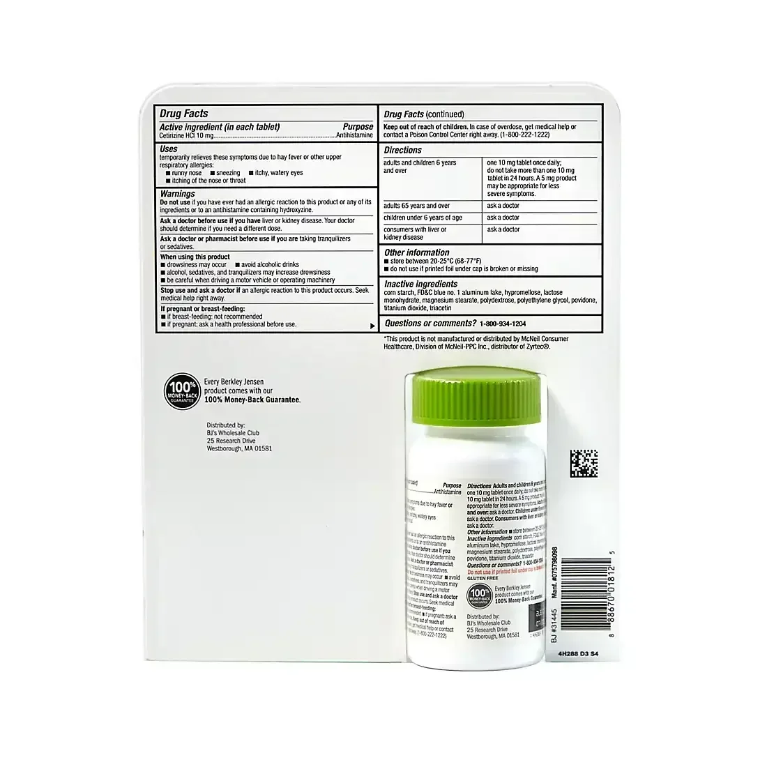 Berkley Jensen Allergy Relief Cetirizine Hydrochloride 10 mg Tablets – 365 Count Antihistamine - Image 3