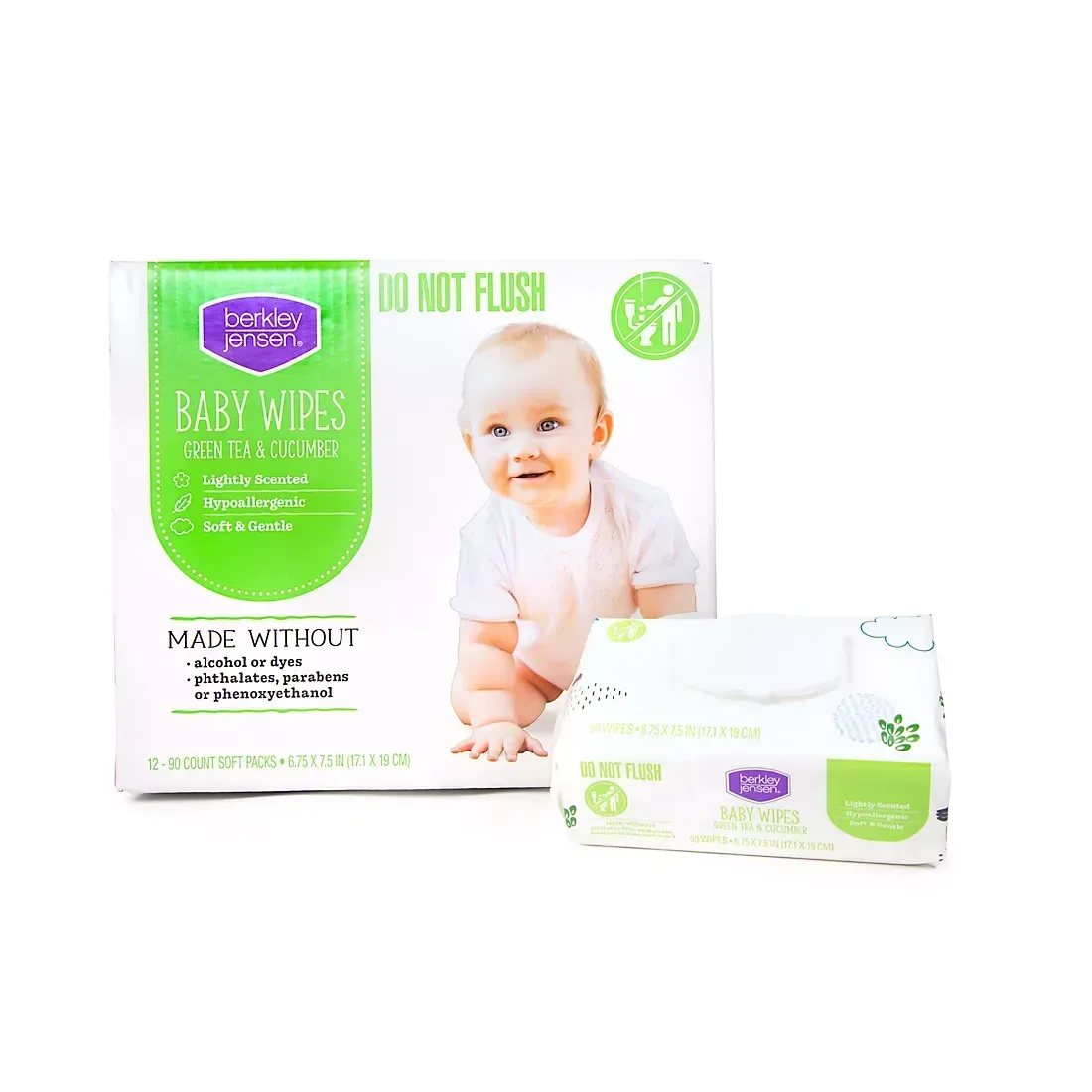 Berkley Jensen Baby Wipes - Green Tea & Cucumber, 12 pk./90 ct. each - Image 5