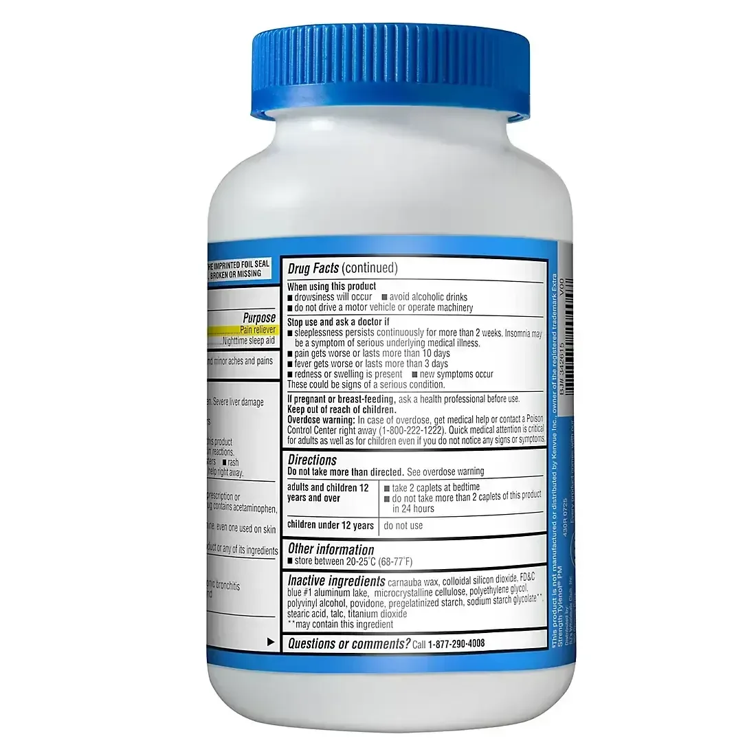 Berkley Jensen Extra Strength Acetaminophen PM Caplets, 500 Count - Image 2