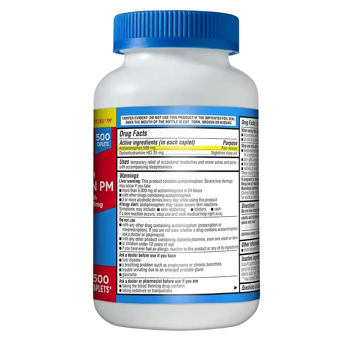Berkley Jensen Extra Strength Acetaminophen PM Caplets, 500 Count - Image 3