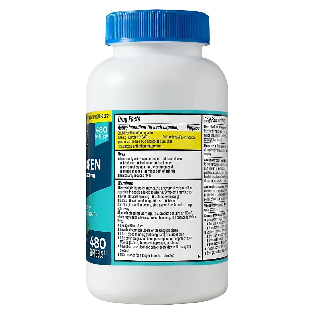 Berkley Jensen Ibuprofen 200mg Softgel Capsules, 480 ct. - Image 2