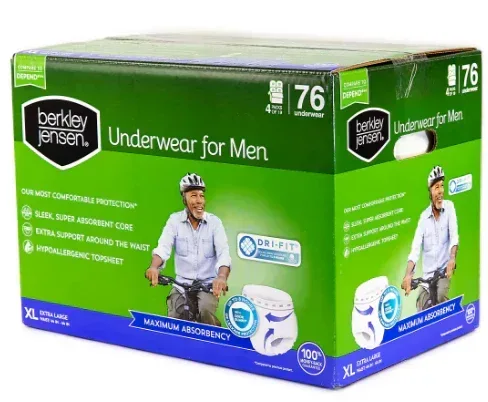 Berkley Jensen Incontinence Underwear for Men - XL, 76 ct. - Image 3