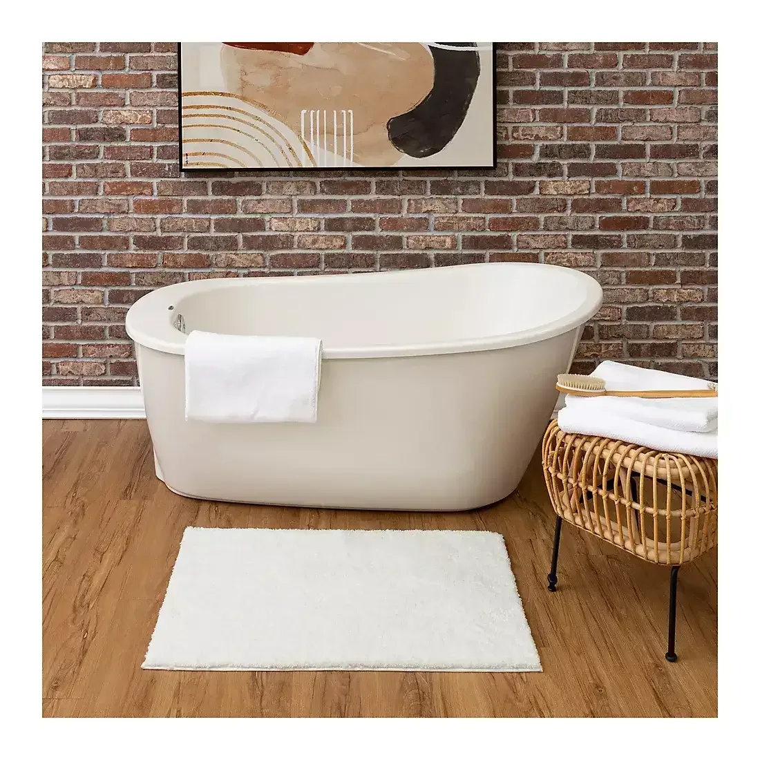 Berkley Jensen Plush Micro Polyester Bath Rug - White - Image 2