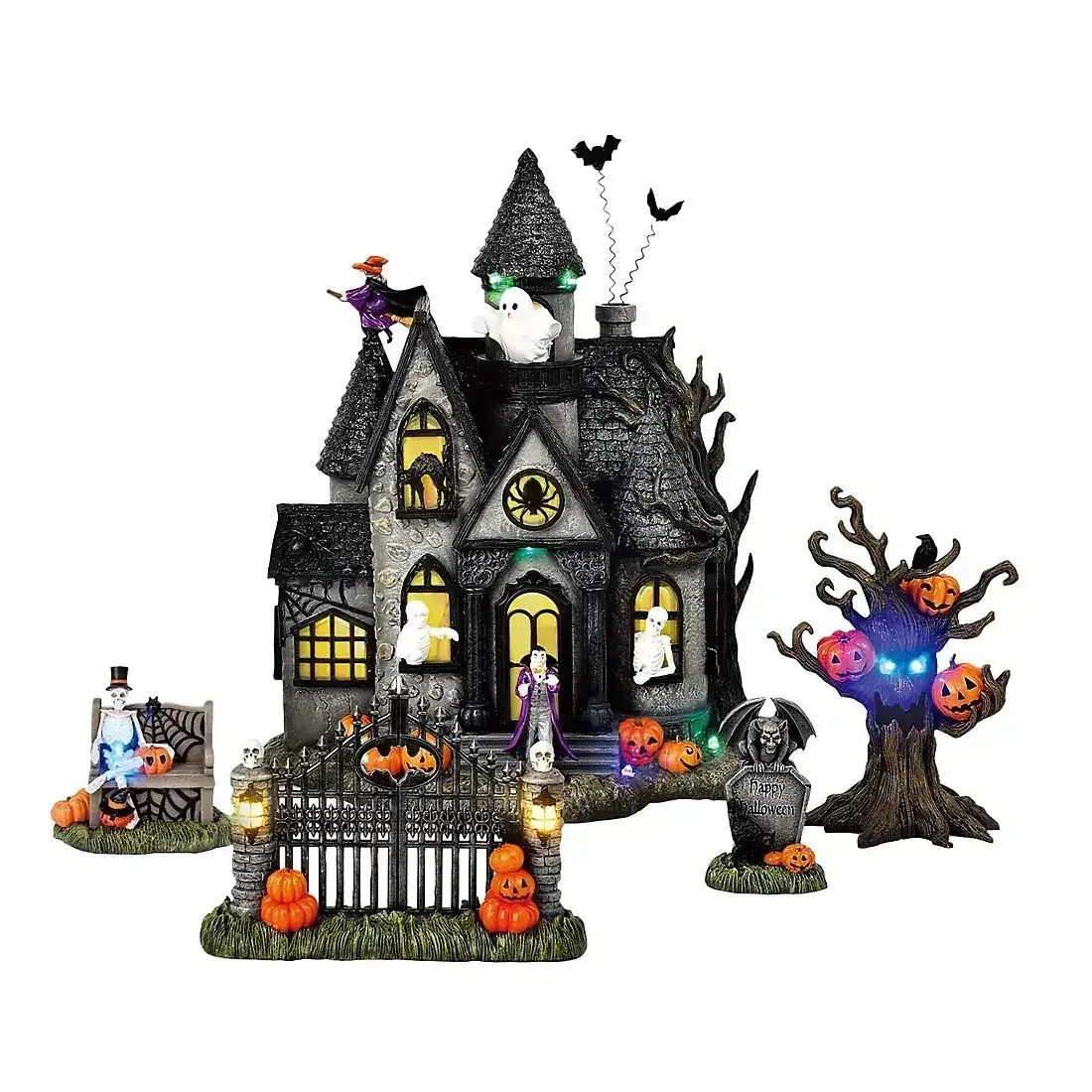 Berkley Jensen Resin Halloween Village Set of 5
