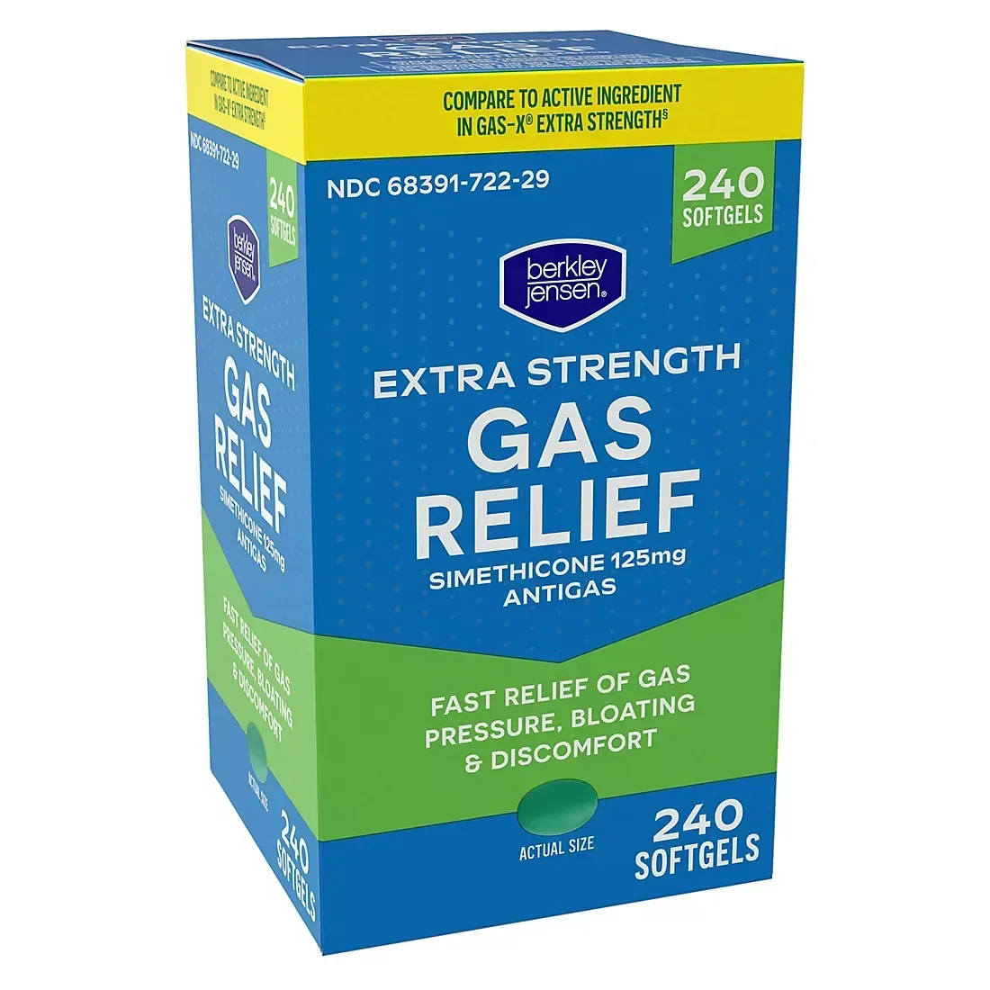 Berkley Jensen Simethicone 125mg Softgels, 240 ct. - Image 2