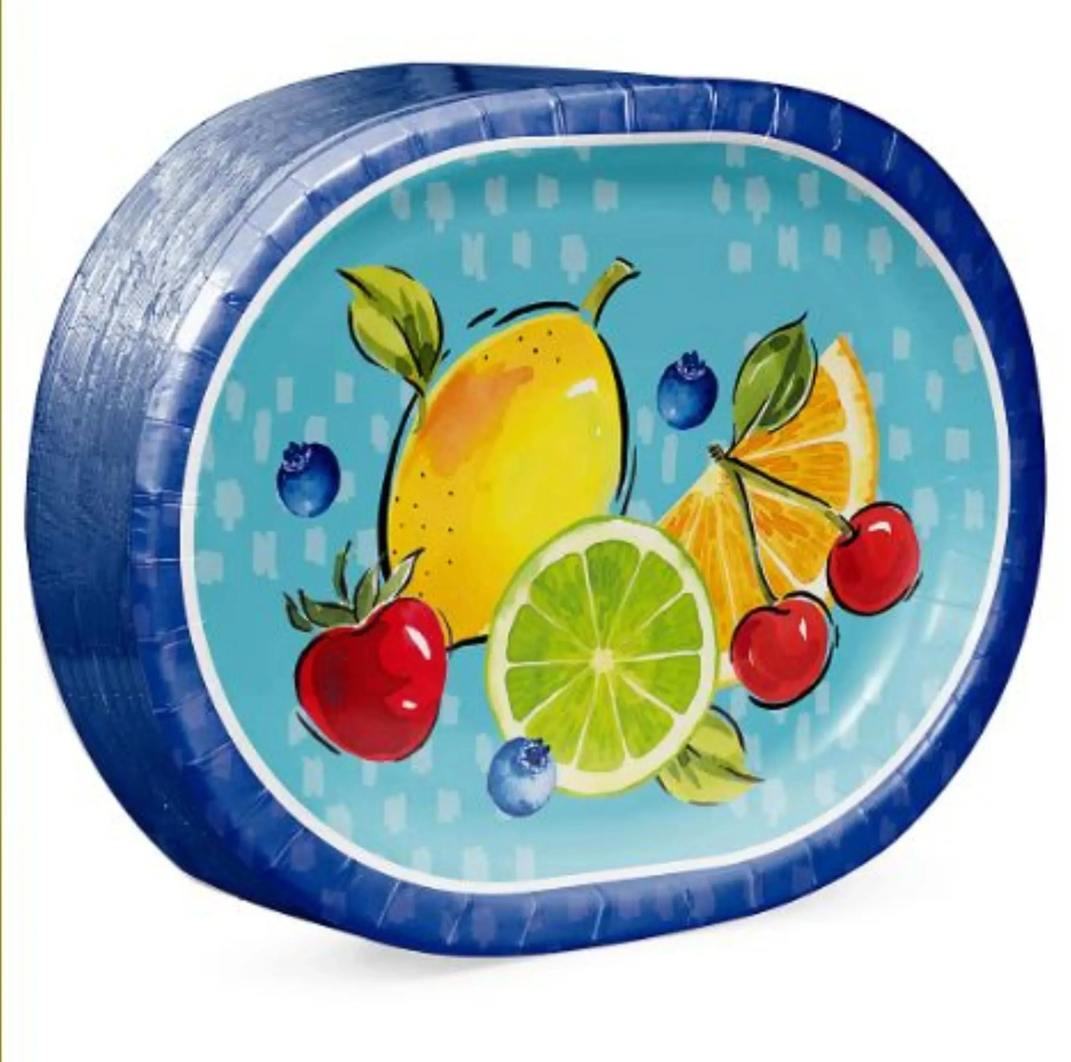 Berkley Jensen Summer Oval Paper Plates, 50 ct. - Image 3