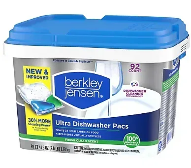 Berkley Jensen Ultra 4-in-1 Dishwasher Detergent Pacs, 92 ct. - Fresh Clean Scent - Image 2