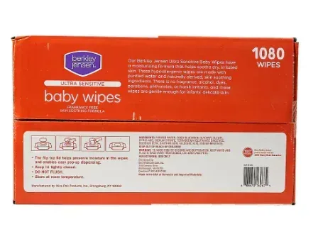 Berkley Jensen Ultra Sensitive Soothing Fragrance-Free Baby Wipes, 1080 ct. - Image 2
