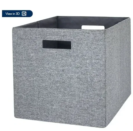 Better Homes & Gardens 12.75" Fabric Cube Storage Bin, Gray