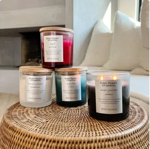 Better Homes & Gardens 12oz Warm Leather & Amber Scented 2-Wick Ombre Jar Candle - Image 3