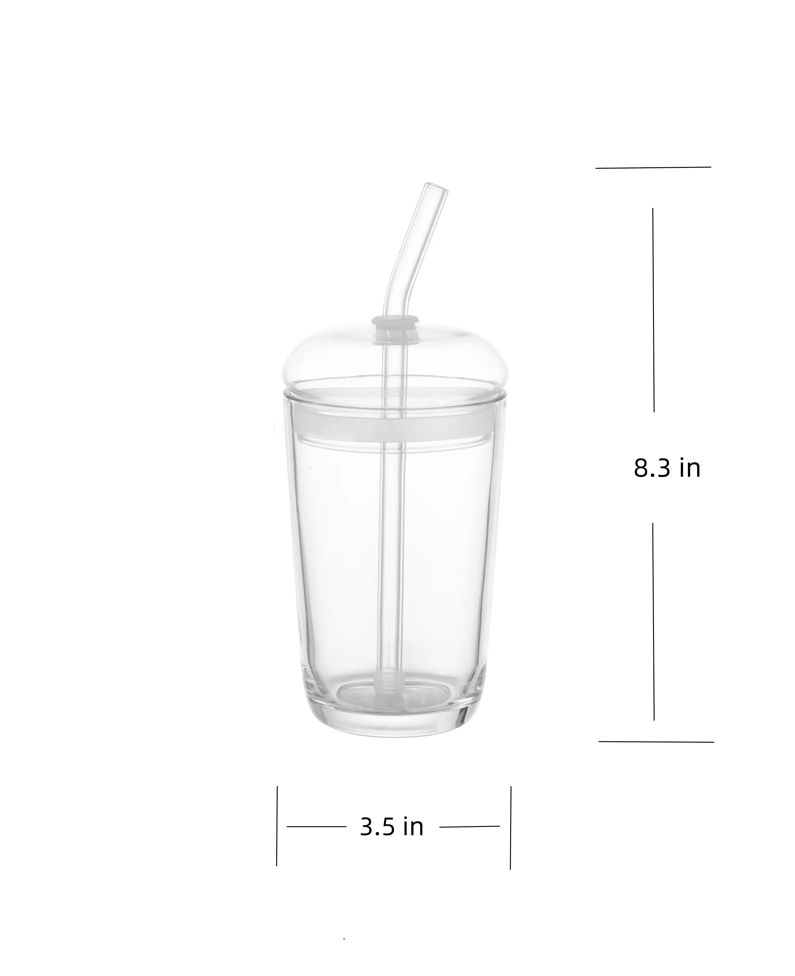 Better Homes & Gardens 16 oz Dome Lid Glass Tumbler, Clear - Image 4