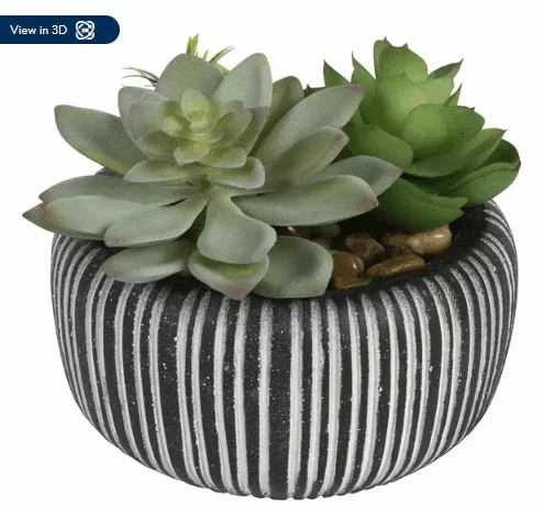 Better Homes & Gardens 4.72" H Artificial Succulent Plant in Stone Pot, Multi-Color - Image 2