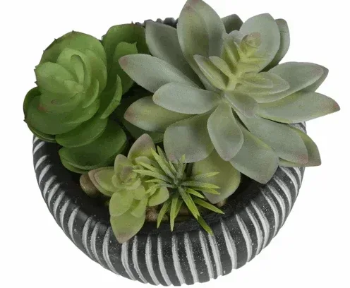 Better Homes & Gardens 4.72" H Artificial Succulent Plant in Stone Pot, Multi-Color - Image 3