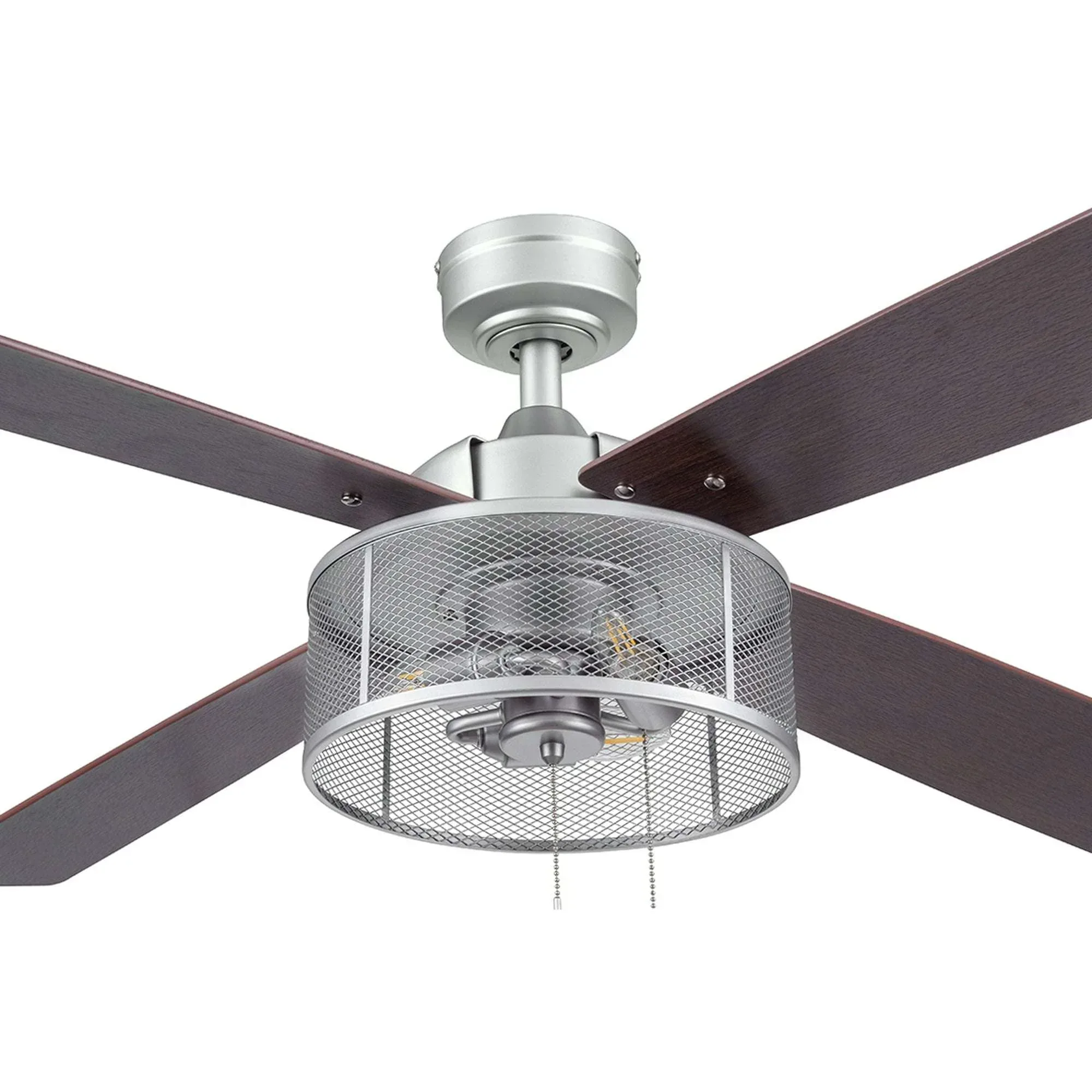 Better Homes & Gardens 52" Pewter Indoor Ceiling Fan with Light, 4 Blades, Pull Chains & Reverse Airflow - Image 4
