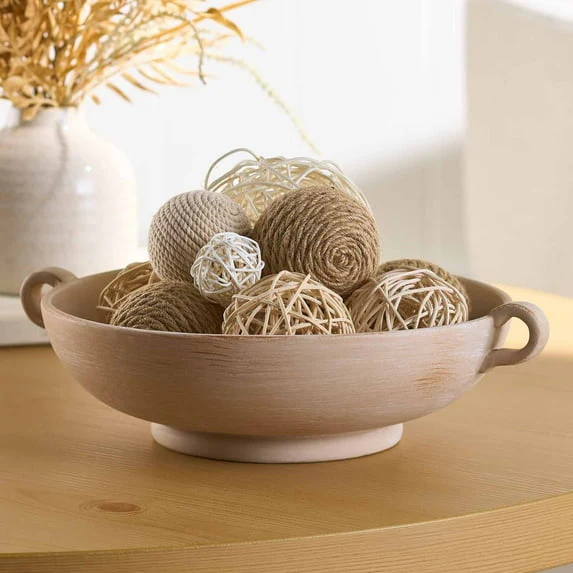 Better Homes & Gardens 9.75" Ceramic Low Stone Distressed Bowl, Taupe - Image 2
