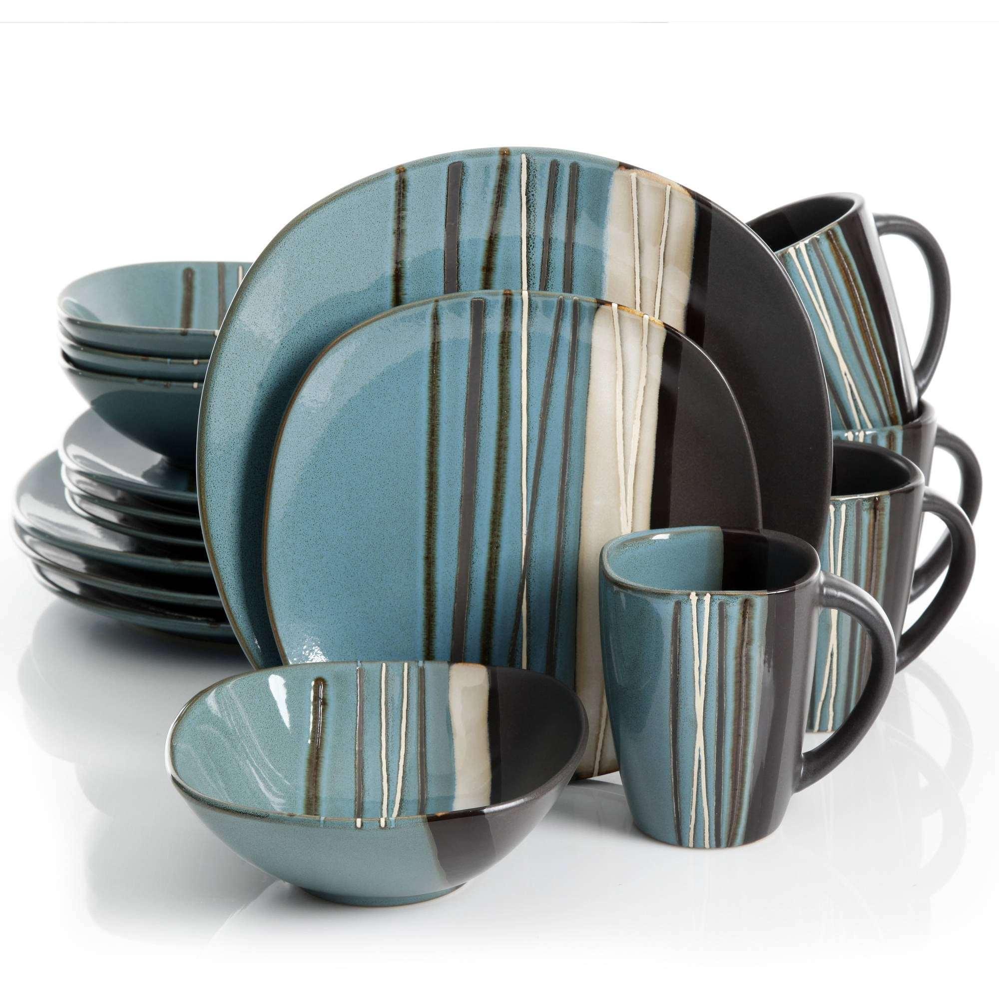 Better Homes & Gardens Bazaar Teal 16-piece Dinnerware Set - Image 2