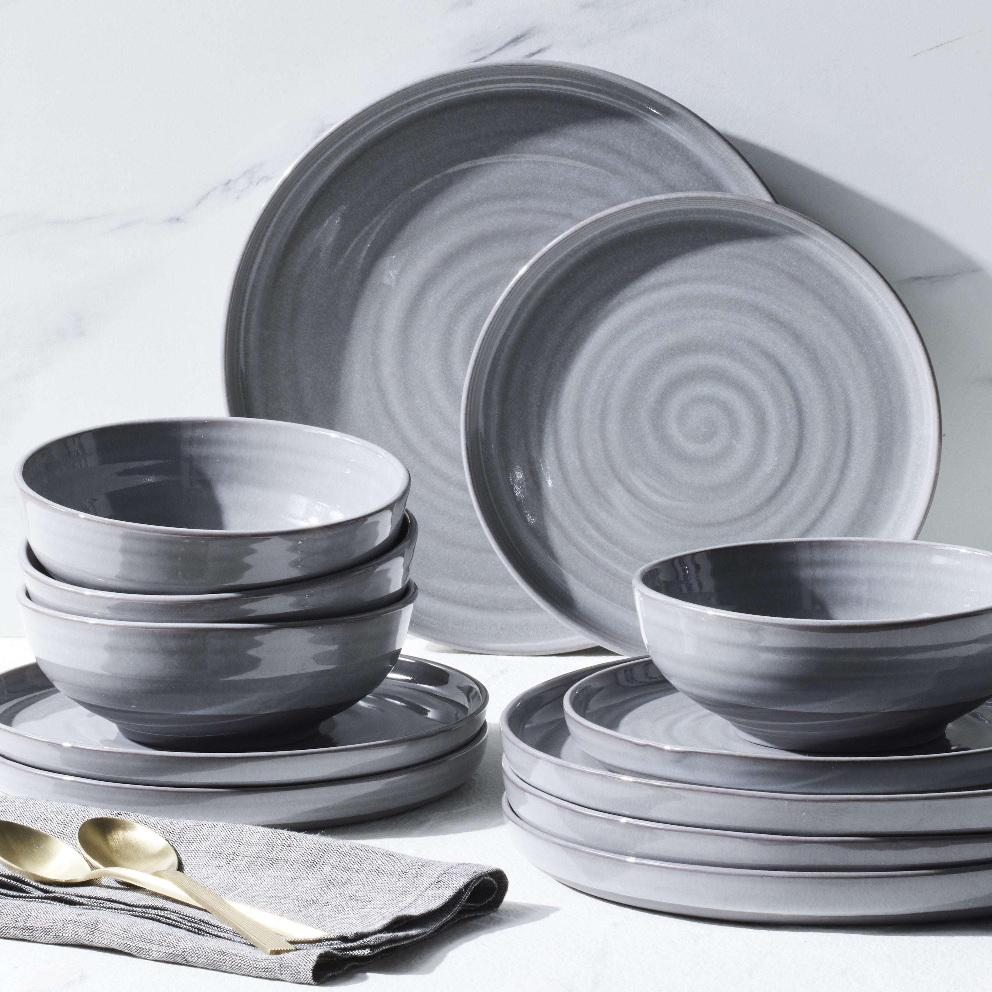 Better Homes & Gardens-Collins Cream Stoneware 12-Piece Dinnerware Set - Image 5