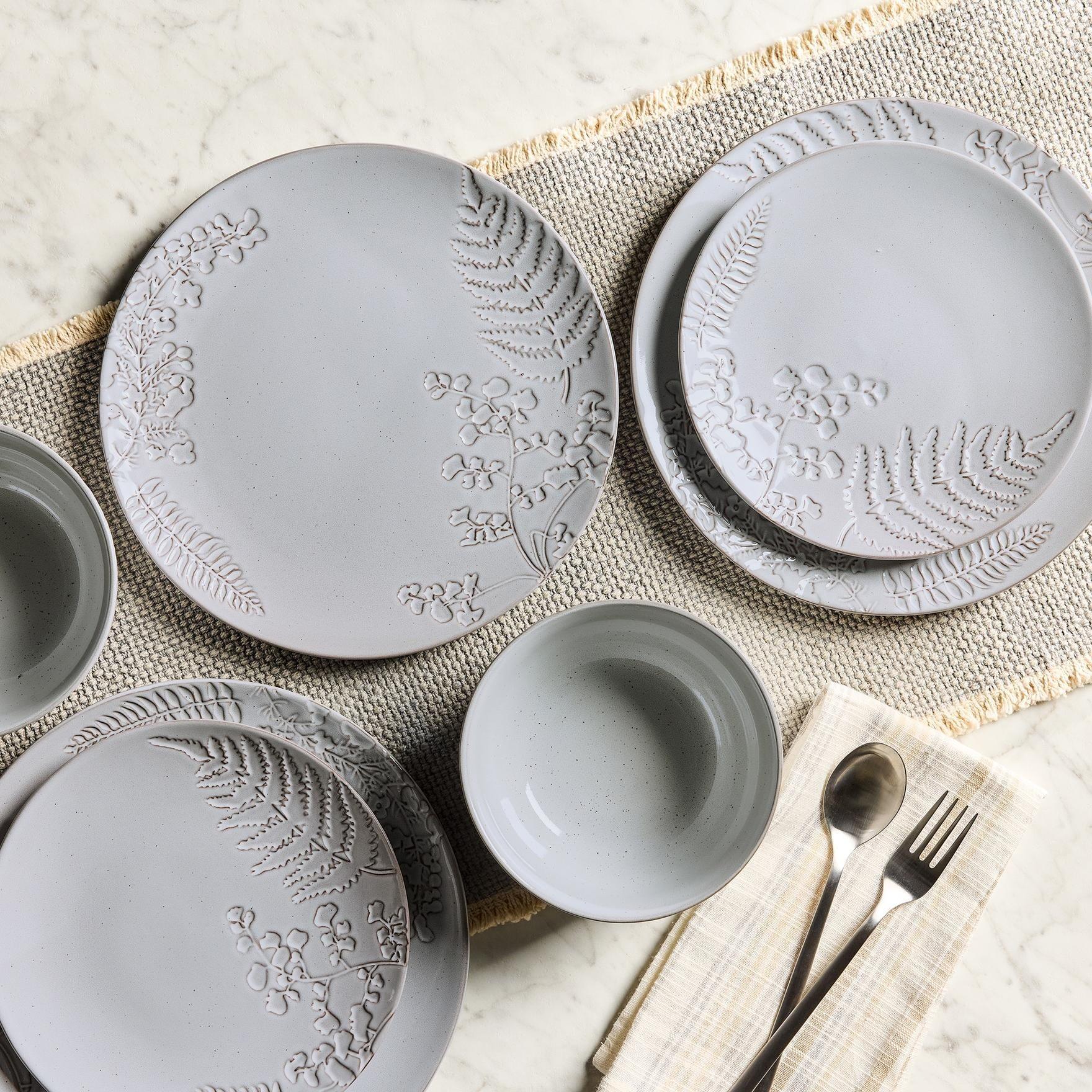 Better Homes & Gardens-Ellie Gray Stoneware 12-Piece Dinnerware Set - Image 3