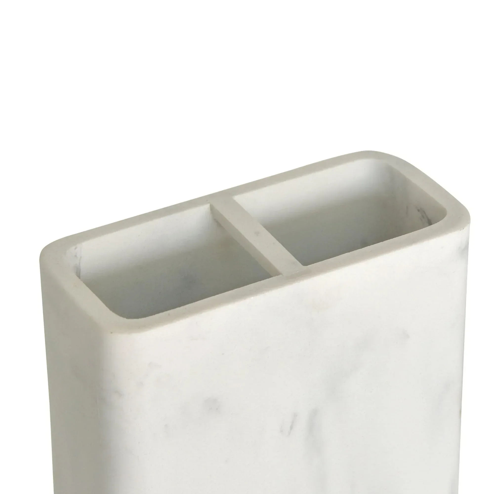 Better Homes & Gardens Faux Marble Toothbrush Holder, White - Image 4