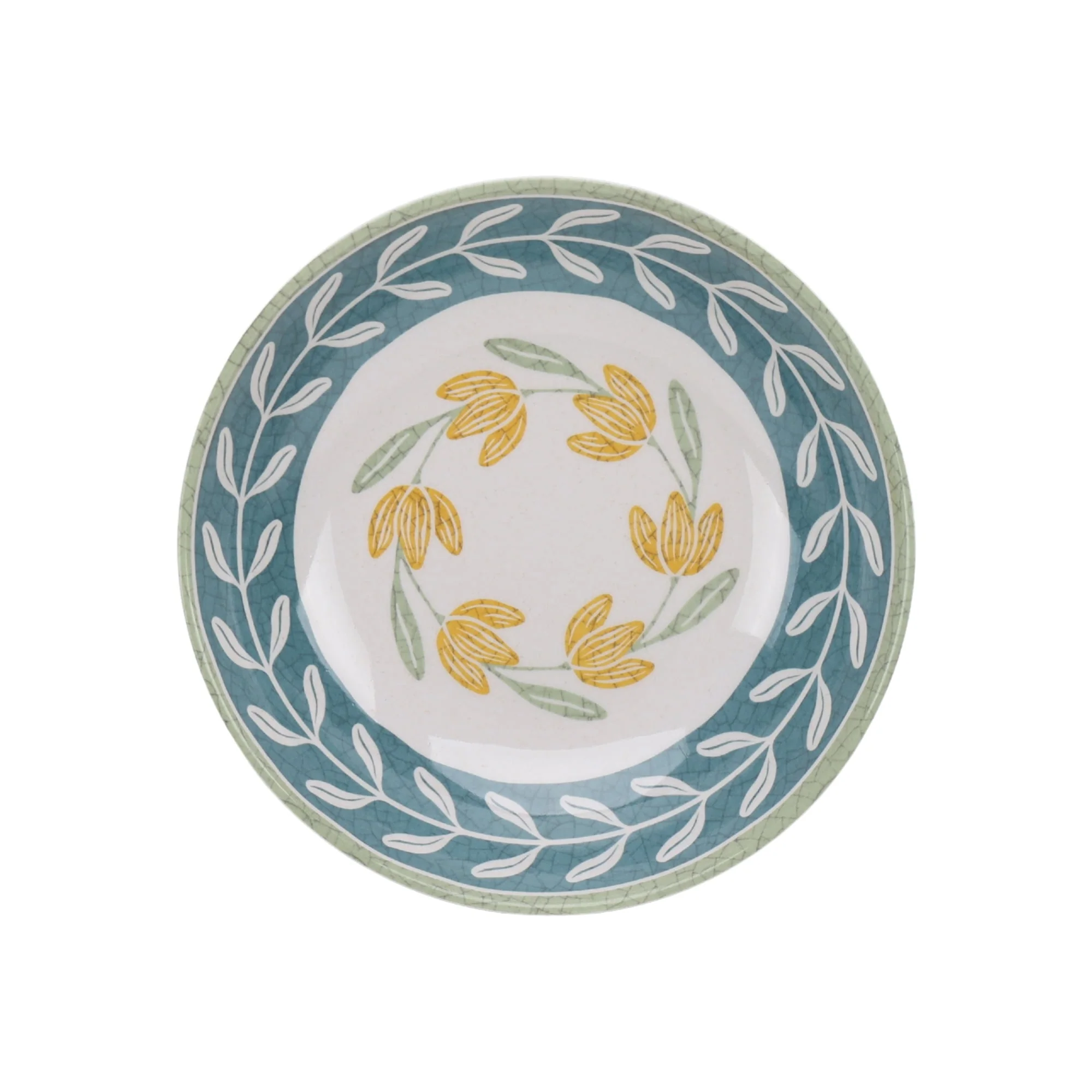 Better Homes & Gardens Floral Green Dinner Bowl Set, 4-Pack - Image 2