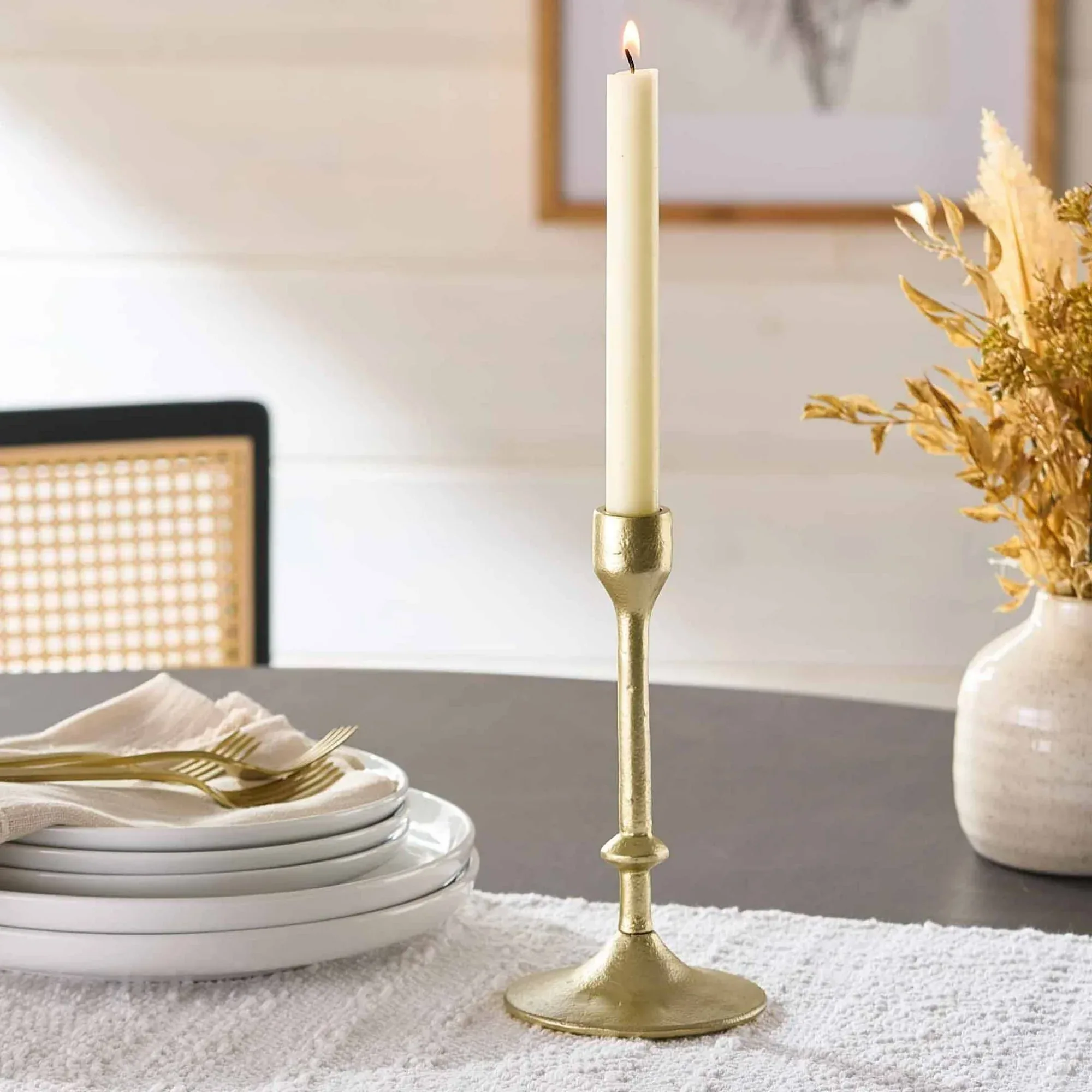 Better Homes & Gardens Gold Cast Iron Taper Candle Holder - Image 3
