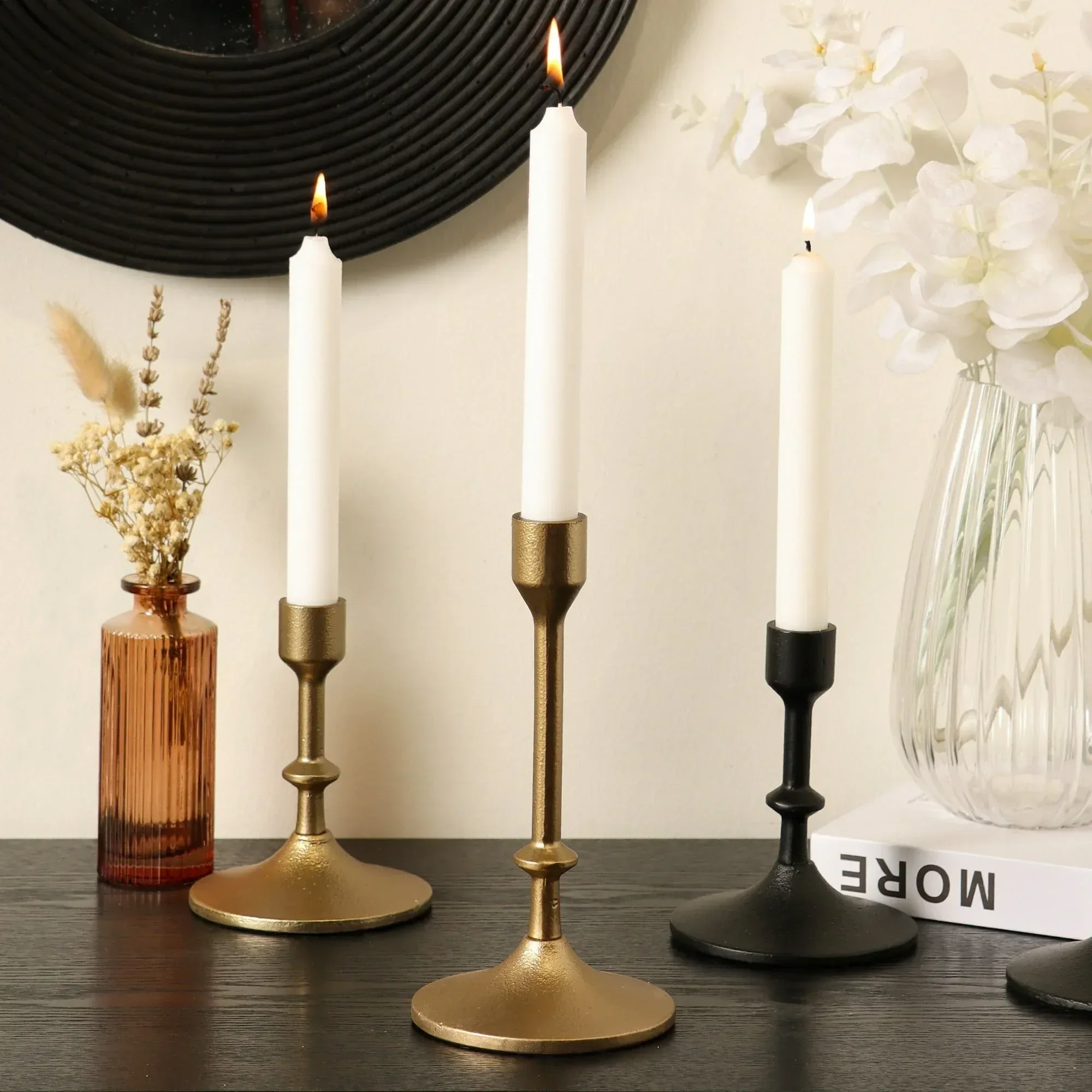Better Homes & Gardens Gold Cast Iron Taper Candle Holder - Image 9