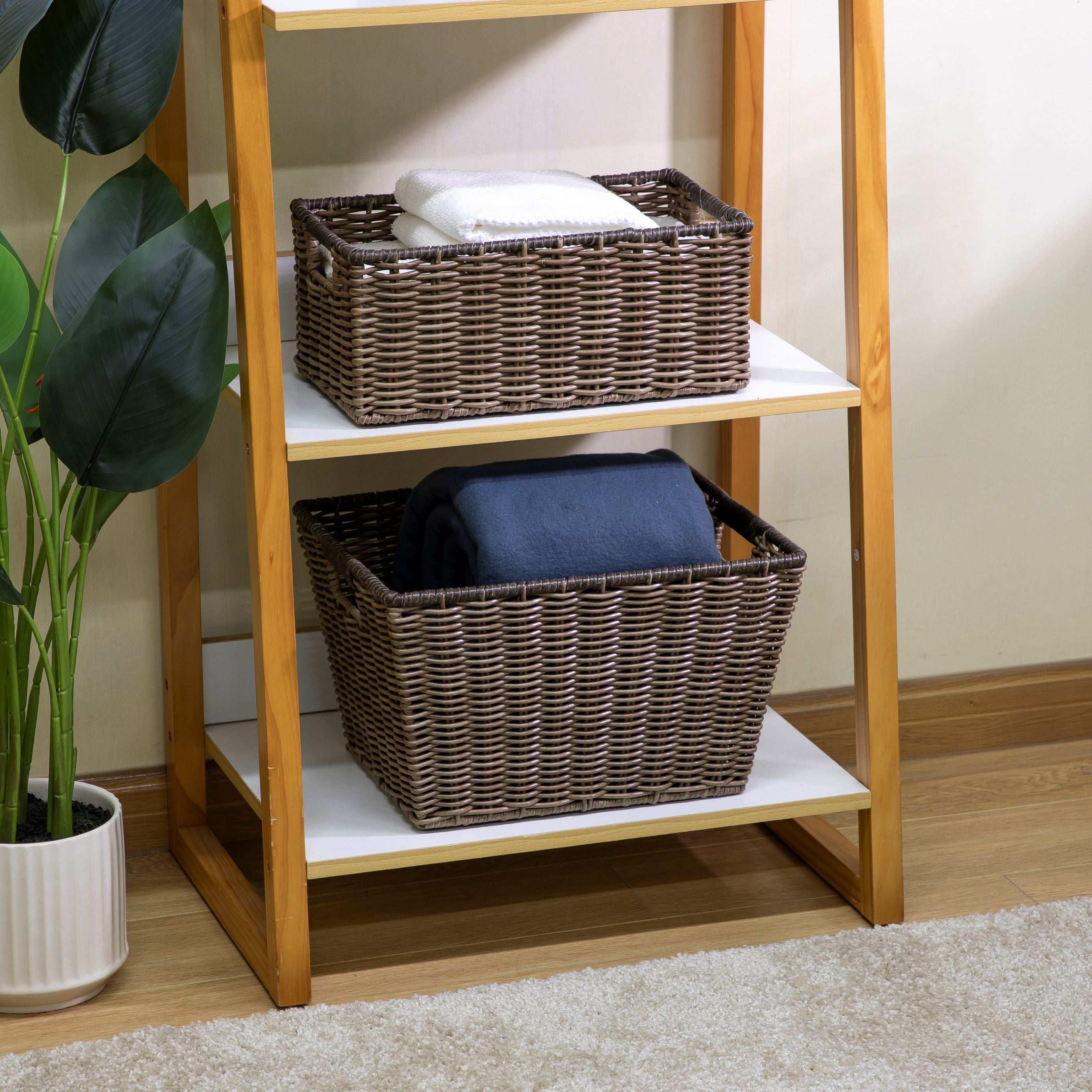 Better Homes & Gardens Large Poly Rattan Decorative Storage Basket with Handles, 14 in x 11 in x 8.5 in - Image 4