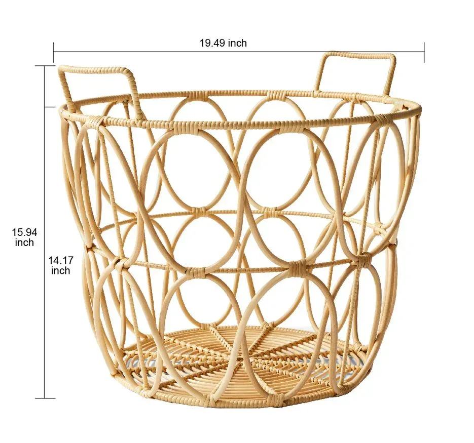 Better Homes & Gardens Large Poly Rattan Storage Basket with Handles - Image 5