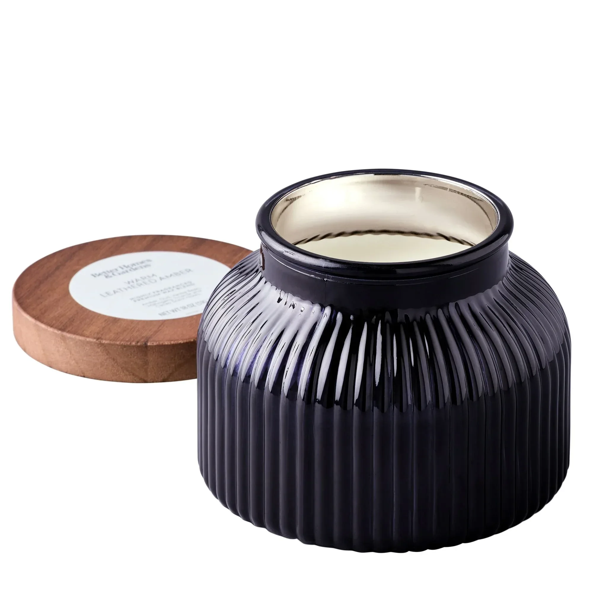 Better Homes & Gardens Scented Cotton 2-Wicks Ribbed Mecury Glass Jar Candle with Wooden Lid 18oz - Image 31