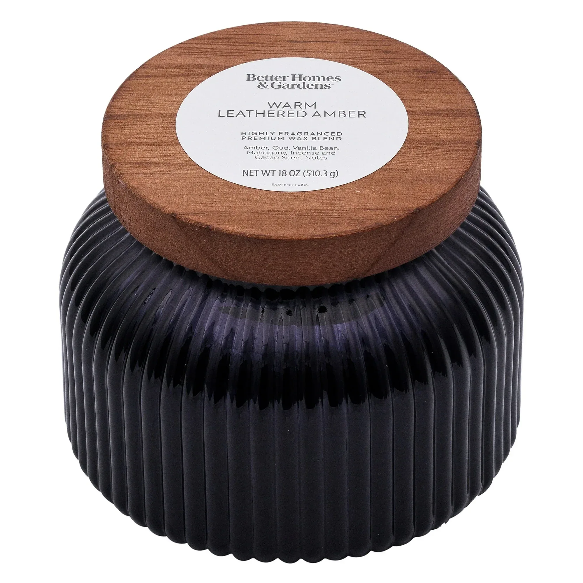Better Homes & Gardens Scented Cotton 2-Wicks Ribbed Mecury Glass Jar Candle with Wooden Lid 18oz - Image 33
