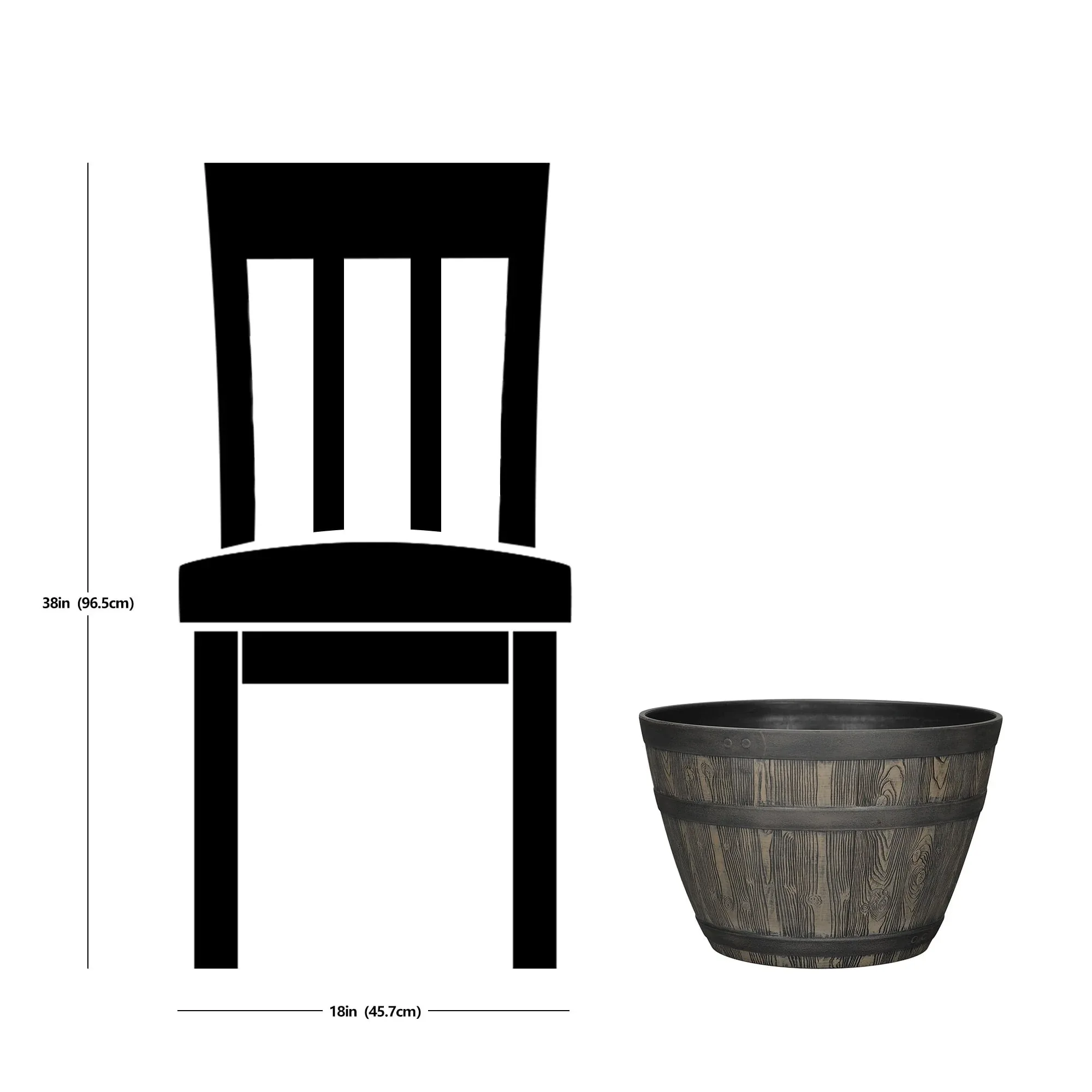 Better Homes & Gardens Whiskey Barrel Brown Resin Planter - Image 11