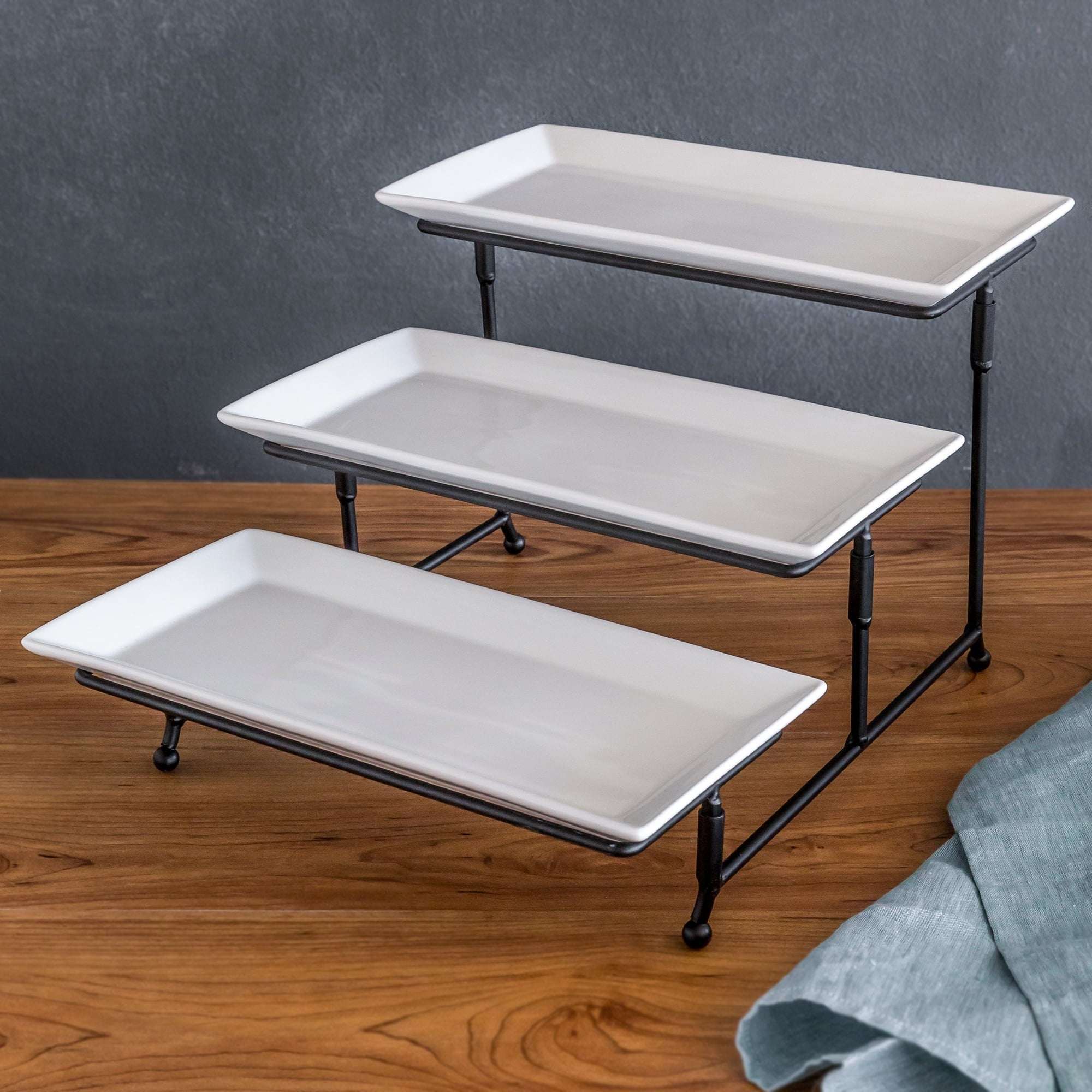 Better Homes & Gardens White Porcelain 3 Tiered Serve Set - Image 2