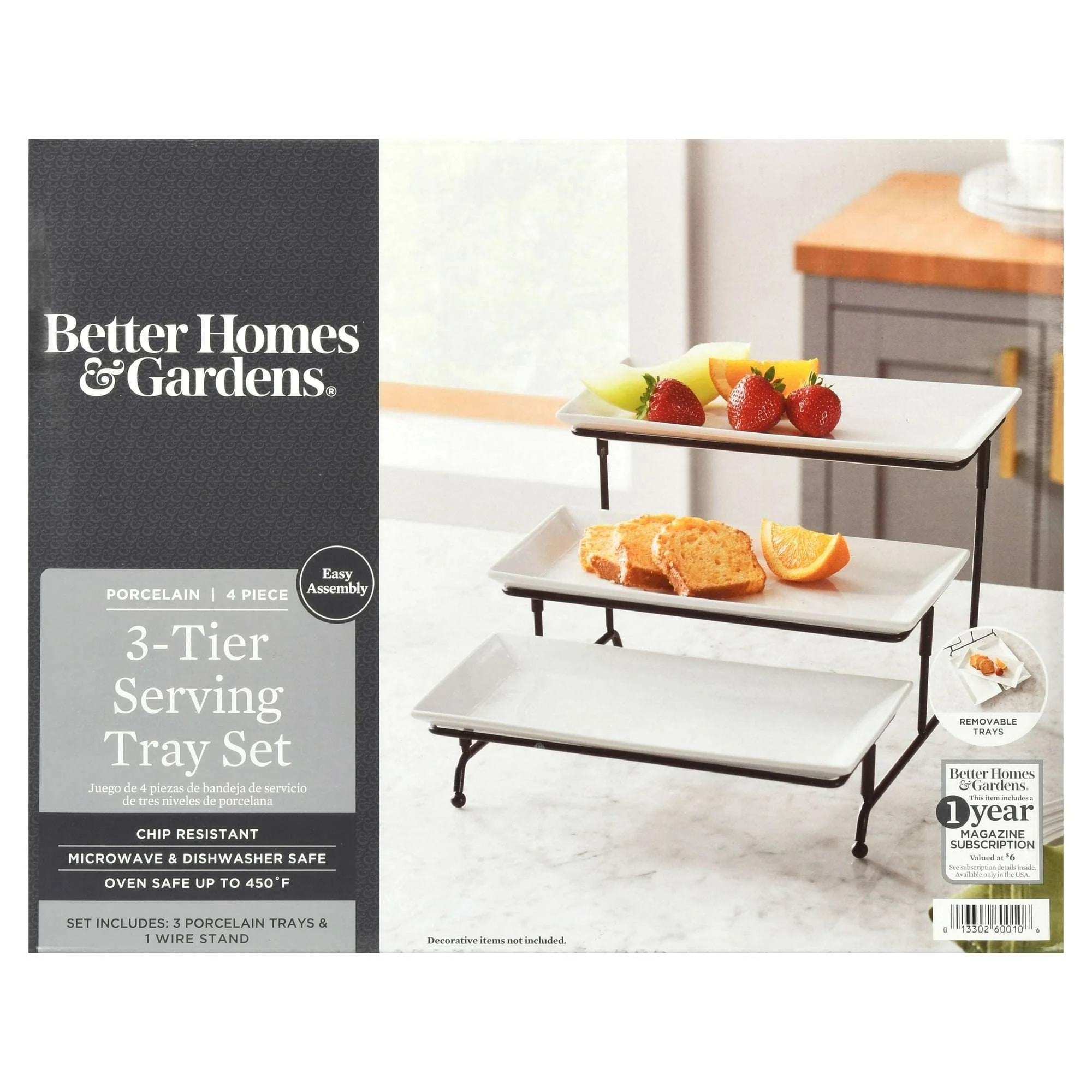 Better Homes & Gardens White Porcelain 3 Tiered Serve Set - Image 3