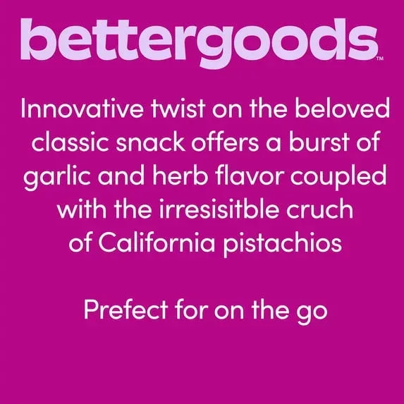 bettergoods Roasted Garlic and Herb Pistachios, 10 oz Tub - Image 3