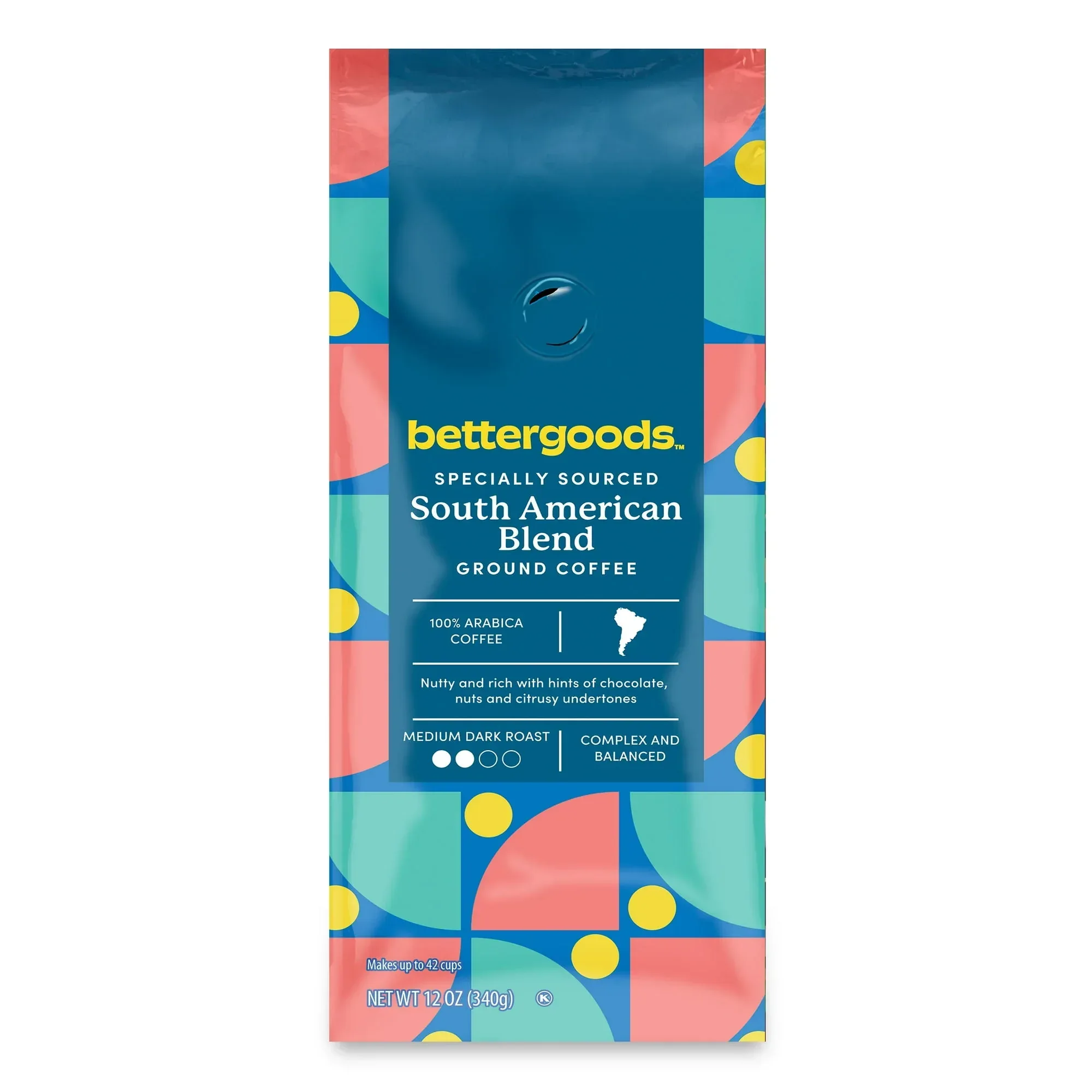 bettergoods Specialty Blend South American Ground Coffee, Medium Dark Roast, 12 oz