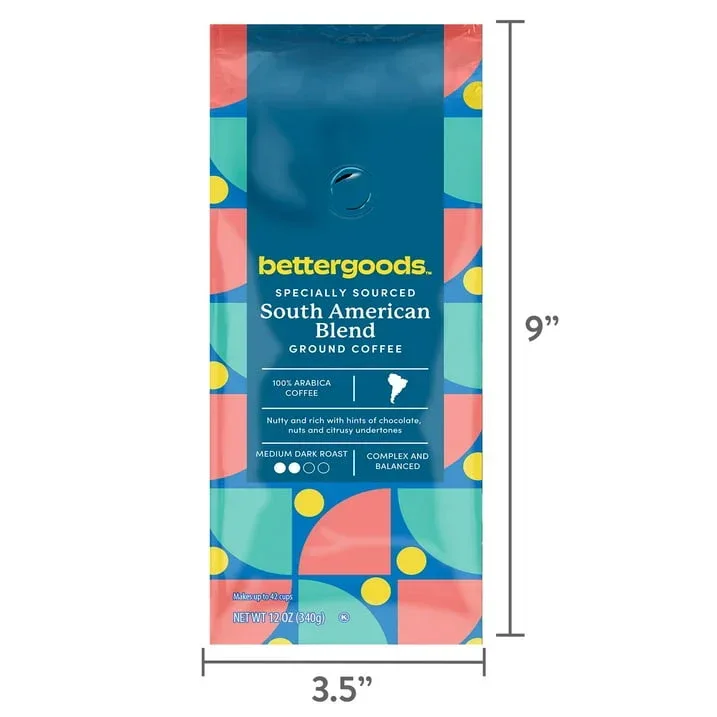 bettergoods Specialty Blend South American Ground Coffee, Medium Dark Roast, 12 oz - Image 3