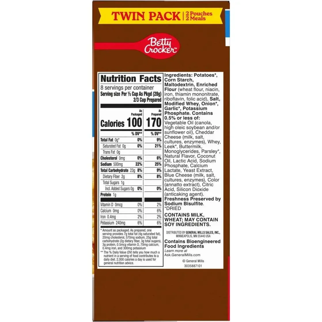 Betty Crocker Scalloped Casserole Potatoes, Made with Real Cheese, Twin Pack, 8 oz Box - Image 6