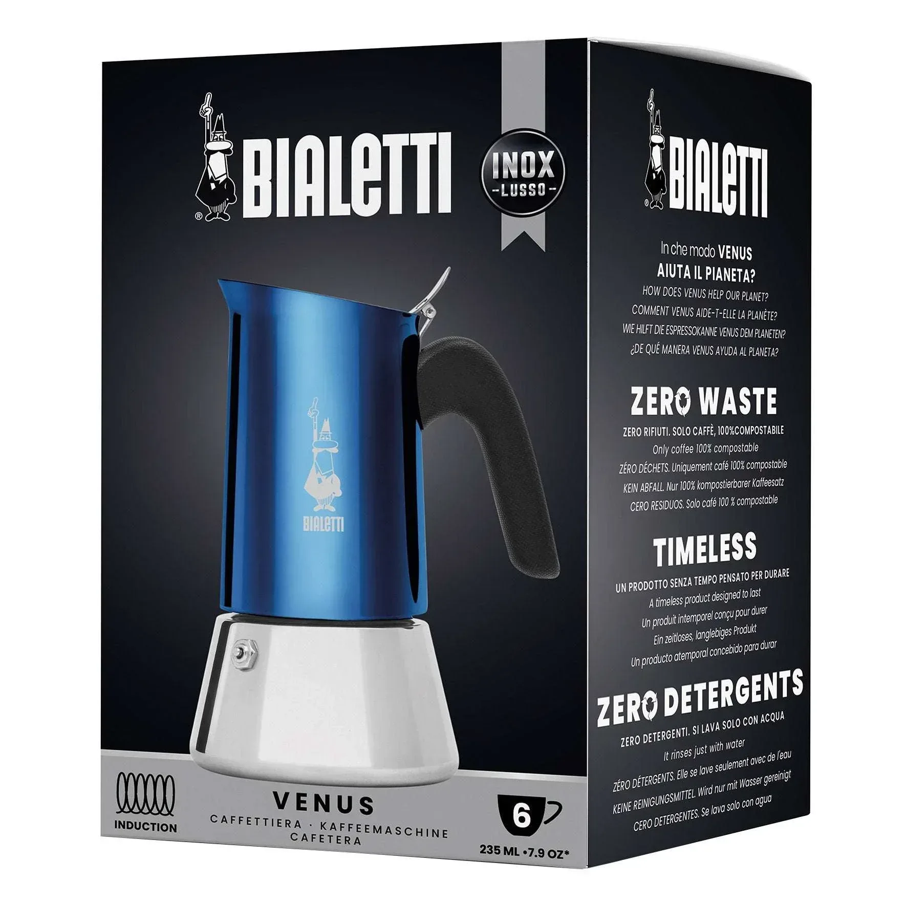 Bialetti Stovetop Espresso Maker Venus Blue, 6 Cup - Image 3